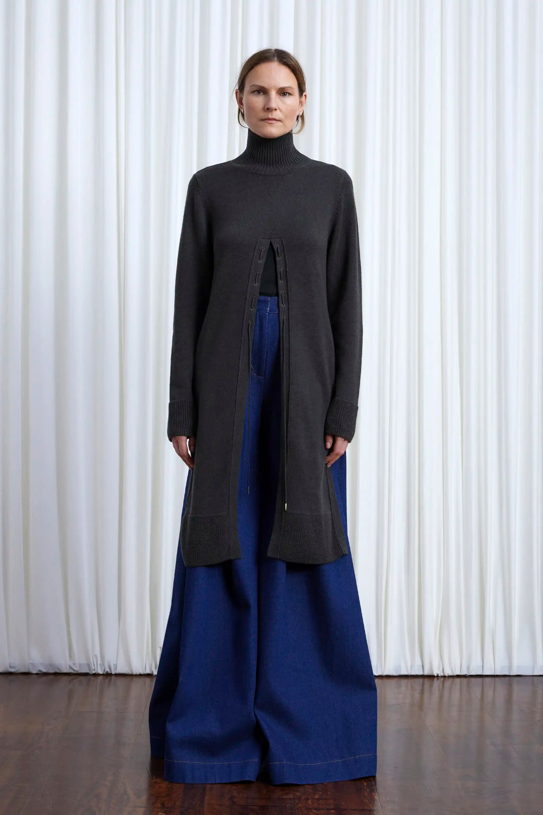 Pull Origin, pull long en laine vert sauge